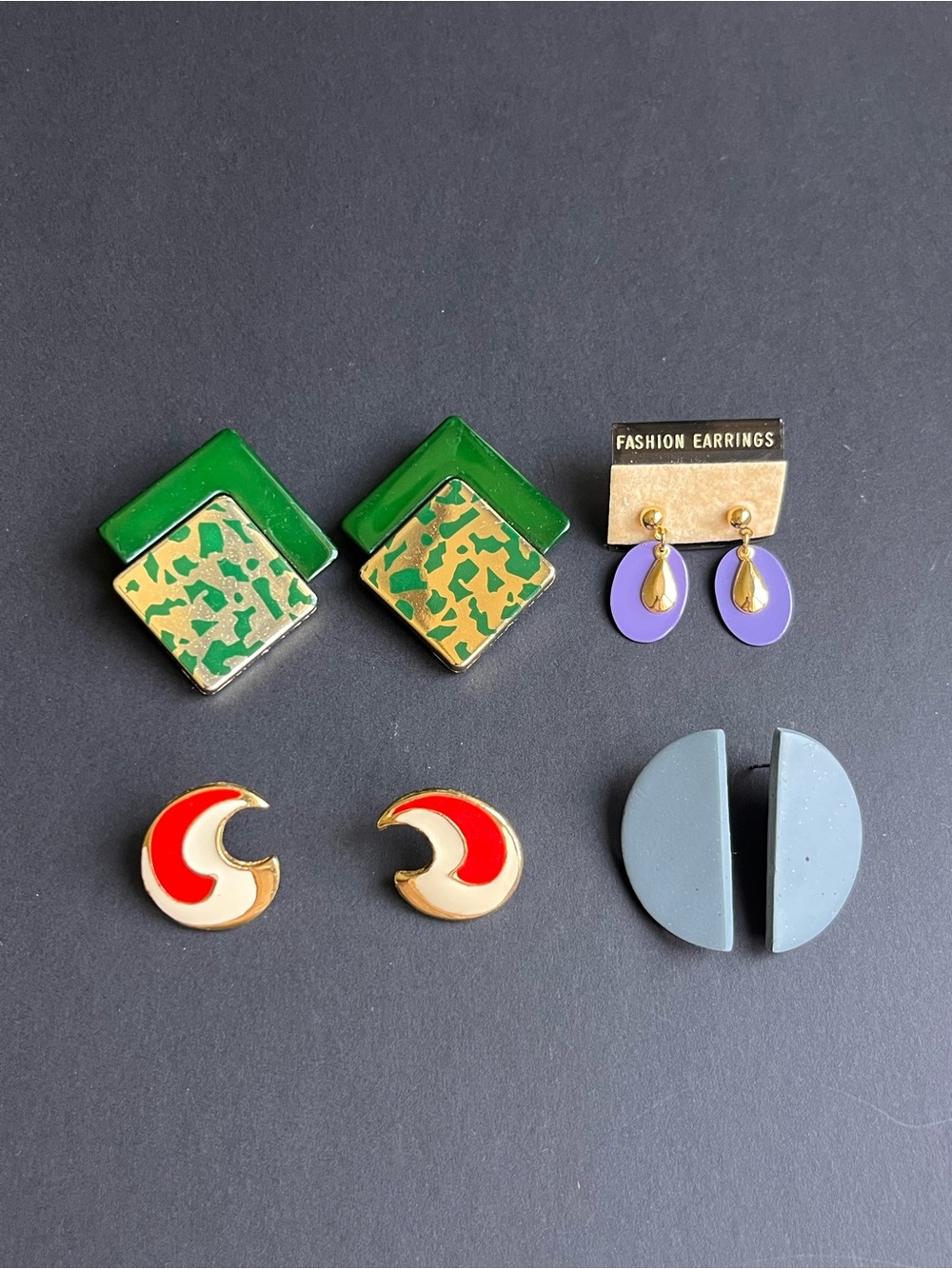 Vintage Retro Earring Collection - 4 Unique Pairs Bundle